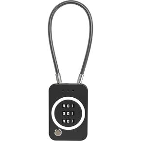 Combo Lock, Premium Cable Lock with Code, Combination Locks for Travel Security, Luggage Locks, Zipper Lock for Backpack, Suitcase, Bag, Anti-Theft Small Dial Padlock (Non-Luminous, Black)