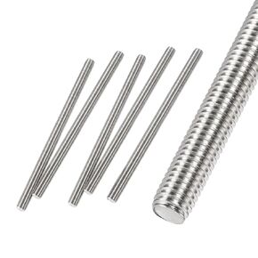 قضيب ملولب بالكامل M12 × 200 مم 1.75 مم، 5 عبوات 304 من الفولاذ المقاوم للصدأ قضبان ملولبة لليد اليمنى لتجميع آلات الأثاث