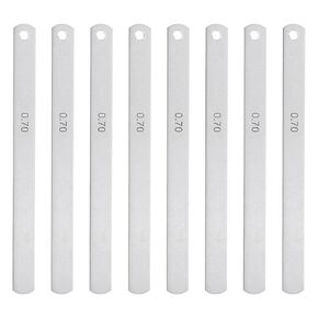 HARFINGTON 8 Blades Metric Steel Feeler Gauge, 0.7mm Thickness Filler Gauge, Offset Valves, Guitar Gauge Gage Measuring Tool, for Gap Width Thickness Measuring