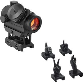 GOTICAL Finger Sight Set, Fixed Backup Front and Rear Sight BUIS Set, Fit Picatinny Rail and Weaver (2 Sets of Finger Sight Set) (4Pcs/Set Finger Thumb Sight & Sight)