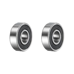 uxcell 6801-2RS Deep Groove Ball Bearing, 2pcs 1/2" x 13/16" x 3/16" Chrome Steel Z2 Double Rubber Sealed Bearing, Black