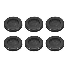 uxcell 6Pcs Rubber Grommets 1-1/8" (30mm) Drill Hole, 1" (25mm) ID Double Sided Hole Plugs Ring Gasket for Firewall Cable Wire Protecting, Black