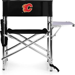 PICNIC TIME NHL Calgary Flames Sports Chair with Side Table - Beach Chair - Camp Chair for Adults