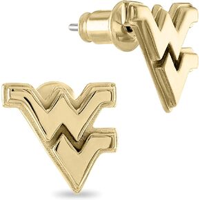 Stone Armory WVU Mountaineers Gifts - West Virginia Logo Gold Plated Earrings - Hypoallergenic Earrings for Sensitive Ears - WVU Gifts