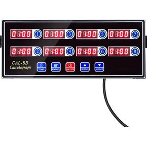 Professional Commercial 8 Channel Multiple Kitchen Timers Digital Calculagraph Programmable Loud for Restaurant Food Fryer Baking Cooking Stainless Steel Heavy Duty