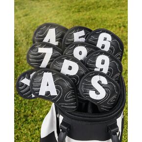 Magnetic Golf Iron Club Covers, Striated Map Iron and Wedge Golf Club Head Covers,Set of 10pcs Fits Most Clubs Golf Gifts for Dad | Golf Accessories for Men