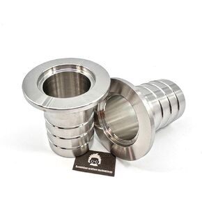 1 inches OD Barbed Hose Fitting to KF25 NW25 Flange Hose Barb Adapter (Pack of 2pcs, 1 inches ot 25mm)