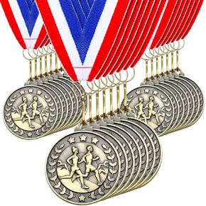 Remuuly Cross Country Award Medals Bulk 2'' Gold Trophy Award Winner Metal First Place with Neck Ribbons Award Prize Gift for Cross Country Tournaments Match Sports Competition Teams Adult