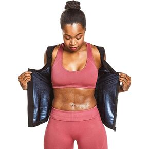 Sweat Shaper Women's Sauna Shirt Zip Tank for Gym, Exercise Sauna Suit