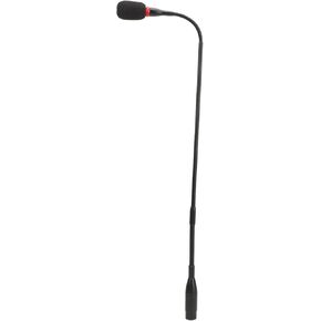 Microphone Desktop Condenser Microphone, 23.2in Flexible Long Neck Microphone 3 Pin Straight Plug with Indicator Windproof Cotton Aluminium Alloy Microphone for Office