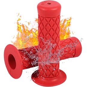 Handlebar Grips, 22mm 7/8" Rubber Dirt Bike Grip for Motorcycle Red Handlebar Hand Grips for BMX Road Mountain Bike