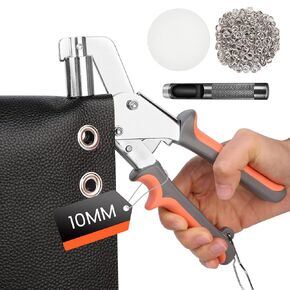 Inspack 503Pcs Grommet Tool Kit, 3/8 inch 10mm, Eyelet Tool, Eyelets and Grommets for Tarps, Rivets for Fabric Hole Punch, Tarp Gromment Kits, Press for Leather, Sailrite, Camping Tents, Sewing