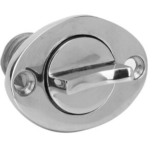 Oval Shaped Drain Plug, 316 Stainless Steel Marine Bung Kit Fits 1Inch Hole with Waterproof O Seal Rings Boat Hull Spare Part for Dinghy Boats Kayaks Canoes and Yachts