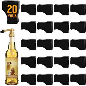 20 Pcs Coffee Syrup Pump Tip Cap Covers Black Rubber Pourer Caps Syrup Cap for Syrup Pump Keep Syrup Sugar Condiments Olive Clean Preserved, Fit Pour Dispenser, Oil Liquor Bottle