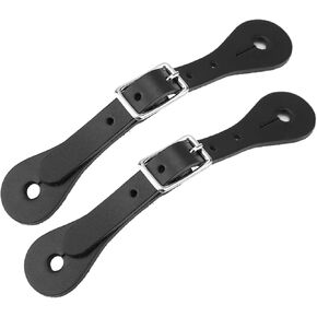 1 Pair Spur Straps, Non-Slip Leather Spur Straps Adult Spurs Leather Belt Western Boot Straps Cowboy Boot Straps Horse Riding Accessories(Black)