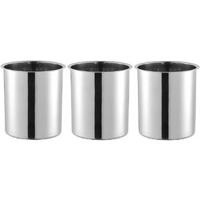 OCS Parts 3-Pack 6 Quart Bain Marie Pot | 8-9/16" x 6-7/8" Stainless Steel Pot for Warm or Cold Food, Sauces, Soups, or Organizing Cooking Utensils