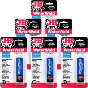 J-B Weld 8277 WaterWeld Adhesive Compound Specially Formulated Epoxy Putty (Pack of 6)