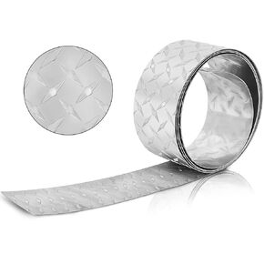 120" x 3.94" Diamond Plate Sheet Metal Aluminum Diamond Plate Heavy Duty Diamond Tread Aluminum Sheet Diamond Tread Plate for Wall Covering, Cargo Trailer, RV