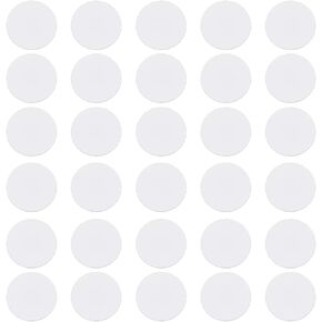 BENECREAT 30 Pcs White Round Aluminum Disc, 1.18 Inch Sublimation Blank Aluminum Sheets, Aluminum Board Heat Transfer for Breastpin, Badge Holder, Photo Tray, Collapsible Phone Holders