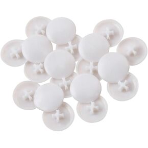 100 Pcs Plastic Lock Fastener Caps Furniture Screw Decoration Covers Small Cabinet Caps Screw Covers Caps Nut Caps Covers White