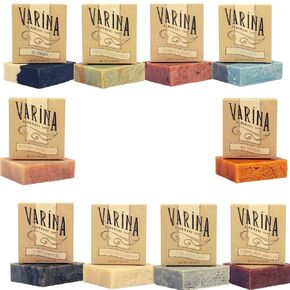 Varina Natural Soap Mens Variety Bar Soap - Gentle Cleansing for Sensitive Skin, Fresh - 10 Pack - Handmade Soap