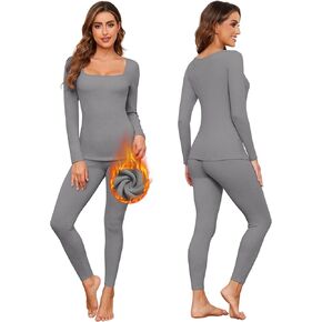 Women's Thermal Underwear Set Long Johns Fleece Lined Base Layer Long Sleeve Warm Shirts Winter Cold Weather Top Bottom in Kuwait