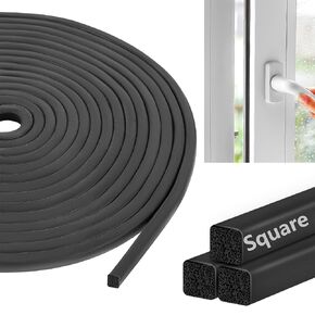 Backer Rod 1/8 Inch,Square Backer Rod Concrete Caulking Caulk Saver for Gaps and Joints,Black 16.4 Ft Concrete Expansion Joint Filler (1/8 inch *16.4 feet)