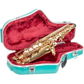 Crossrock Alto Saxophone Case | ABS Molded Hardshell with Accessory Pocket, Security Lock, and Detachable Strap-Mint Blue (CRA862ASMB)