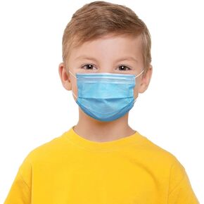 50 PCS Kids Disposable Face Meask with Earloops for Children, Boys and Girls (50PCS, Blue)
