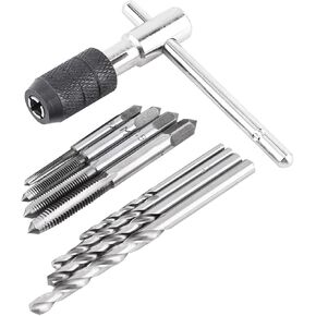 9pcs T Handle Tap Holder Wrench Machuelos Tapping Set T Type Tap Wrench Set with Drill Bits Threading Tapping Hand Tool Kit