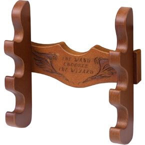 Wooden Wand Display Stand Wall Mount, 3-Tier Wand Holder, 3 Slots Wizard Wand Stand Display Wood Wand Holder Sword Stand Display Shelf for Collectibles Wooden Wand Display for Wizard Wand Home Office Display Halloween Decoration