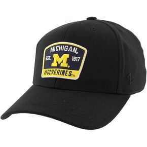 ZHATS Men's Standard NCAA Officially Licensed Fitted Hat ZH Patch Switchback Black, Large