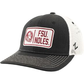 ZHATS Standard NCAA Officially Licensed Trucker Hat Dakota Patch Defer Black White, One Size
