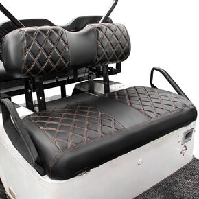 NOKINS Golf Cart Diamond Seat Covers Kit, Fit for EZGO TXT 1994-2013/EZGO RXV OEM Ordinary Front Seat Cushion, Golf Cart Vinyl Seat Cover, No Nails Required