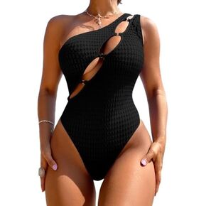 SKAYS Bathing Suit for Women Tummy Control,One Shoulder Swimsuits for Women,Cutoutswimsuits for Women