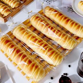 100 Bread Bags with Ties, Long Baguette OPP Bags, Baguette Bags，for Homemade Bread and Bakery Loaf Adjustable Reusable (4.7×15.0 in)
