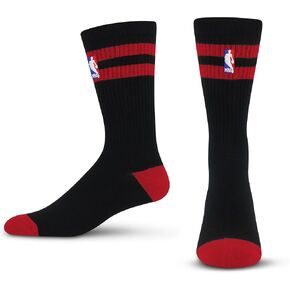 For Bare Feet NBA Logoman 2 Stripe Crew Sock Size Youth