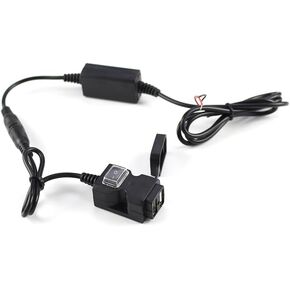 رياضة السرعة الطرفية - منفذ USB مزدوج للدراجة الإلكترونية/9-90 فولت. يتم تركيبه على المقود أو المرآة وهو مقاوم للماء IP-65. يوفر الجهد الذي تحتاجه الدراجات الإلكترونية. الهواتف المحمولة وجميع أجهزة USB.