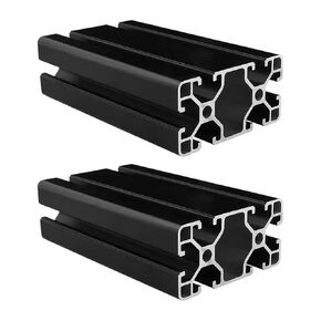 4080 Aluminum Extrusion T Slot 1000mm Long Black 2 Pack, Extruded Aluminum Profile 40 Series European Standard Anodized Linear Rail for 3D Printer Parts and CNC DIY 40 x 80 39.37" 2Pcs (Kwweeoo)