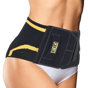 ORTONYX Back Support Brace Lumbosacral - 3D Knitted Design with 4 Embedded Stays, Breathable and Elastic Material, Velcro Closure with Hand Loop for Easy Use M-L/KB725