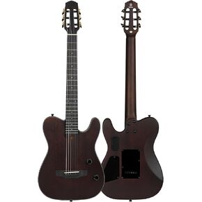 Bullfighter Acoustic Guitar Silent Nylon 6 String Travel Electronic Classical Portable Built in Pickups Steel Guitars Case Bag, Strap, Strings (Nylon string K7)