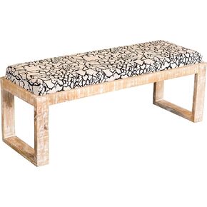 Coaster Home Furnishings Sled Leg Upholstered Accent Black and White Bench (914138)