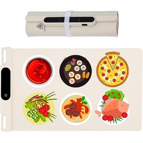 Electric Warming Tray, Portable Silicone Food Warming Mat, Warming Kitchen Mat for buffets, Full Surface Heating Food Warmer with 11 Temperature Settings and 10 Hours Adjustable Timer