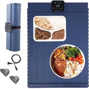 Food Warming Mat for Food - Electric Warming Tray for Buffets & Parties, Rollable Silicone Heating Mat, Warming Mat for Food with Adjustable Temperature, Auto Shut-Off, Portable & Foldable