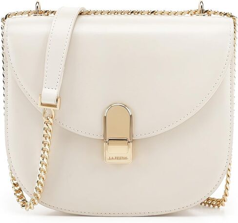 LA'FESTIN Small Leather Shoulder Bag For Women: Crossbody Purse With Chain Strap, Classic Lady Cross Body Bag, Women's Bag (Red) in Saudi Arabia