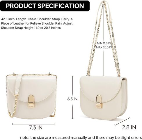 LA'FESTIN Small Leather Shoulder Bag For Women: Crossbody Purse With Chain Strap, Classic Lady Cross Body Bag, Women's Bag (Red) in Saudi Arabia