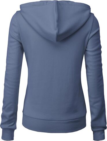 Women's Slim Fit Zip Up Hoodie Lightweight Long Sleeve Kangaroo Pocket Basic Casual wear in Kuwait