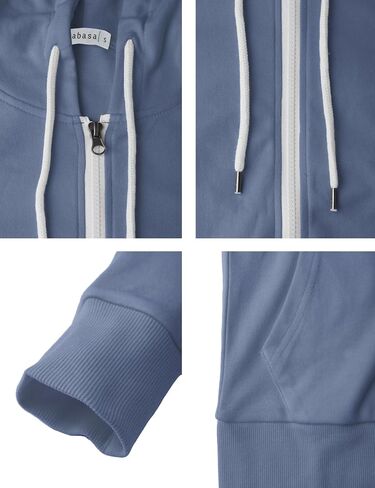 Women's Slim Fit Zip Up Hoodie Lightweight Long Sleeve Kangaroo Pocket Basic Casual wear in Kuwait
