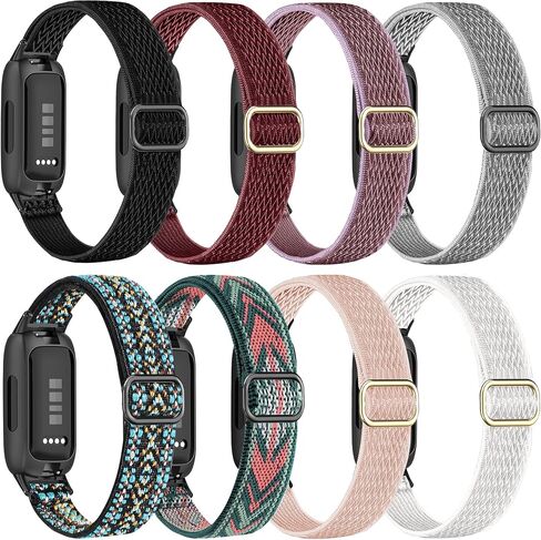 8 عبوات من النايلون المرن المسامي المتوافق مع 3 أساور من Fitbit Inspire للنساء والرجال، سوار معصم بديل حزام رياضي ناعم قابل للتعديل من أجل Fitbit Inspire 3/2 in Kuwait