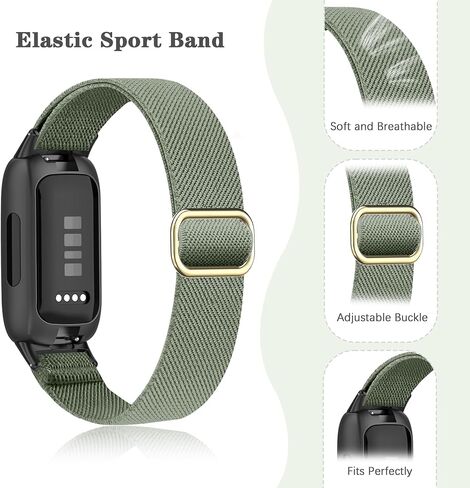 8 Pack Elastic Breathable Nylon Compatible with Fitbit Inspire 3 Bands for Women Men, Stretchy Adjustable Soft Sport Strap Replacement Wristband for Fitbit Inspire 3/2 Bands in Saudi Arabia